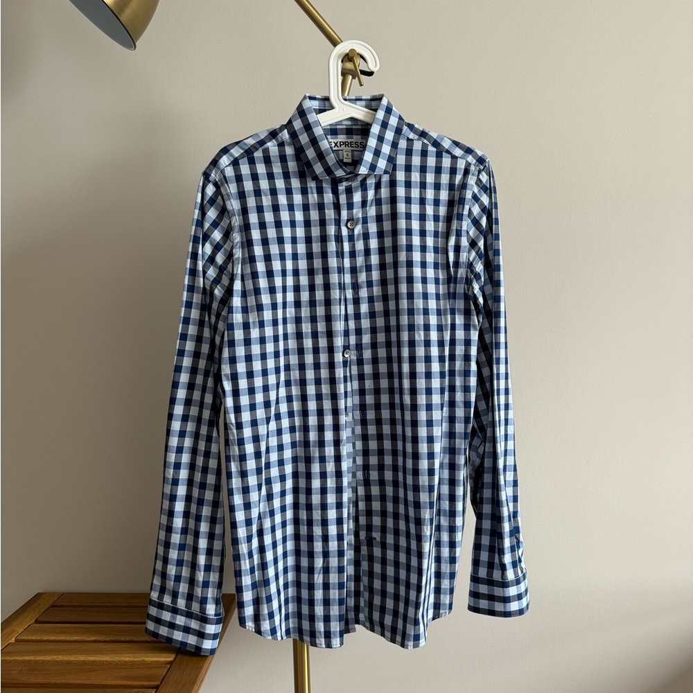 EXPRESS - Blue & Light Blue check shirt - Men’s Medium